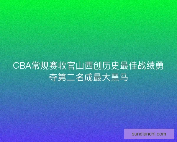 CBA常规赛收官山西创历史最佳战绩勇夺第二名成最大黑马 CBA常规赛收官山西创历史最佳战绩勇夺第二名成最大黑马