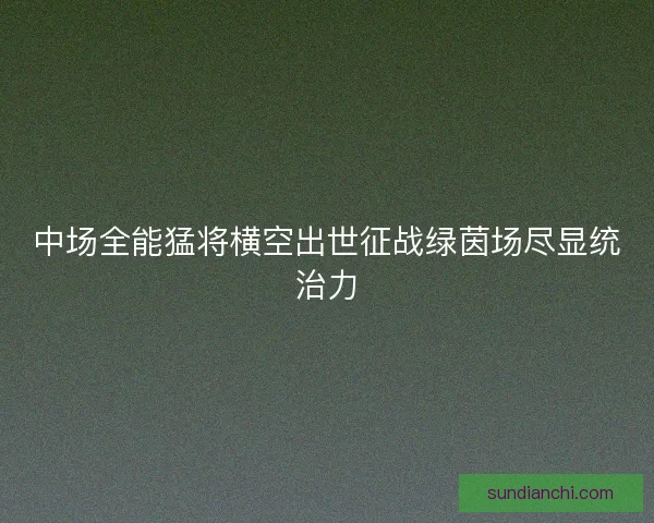 中场全能猛将横空出世征战绿茵场尽显统治力